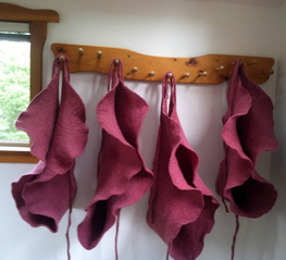 wool skirts drying